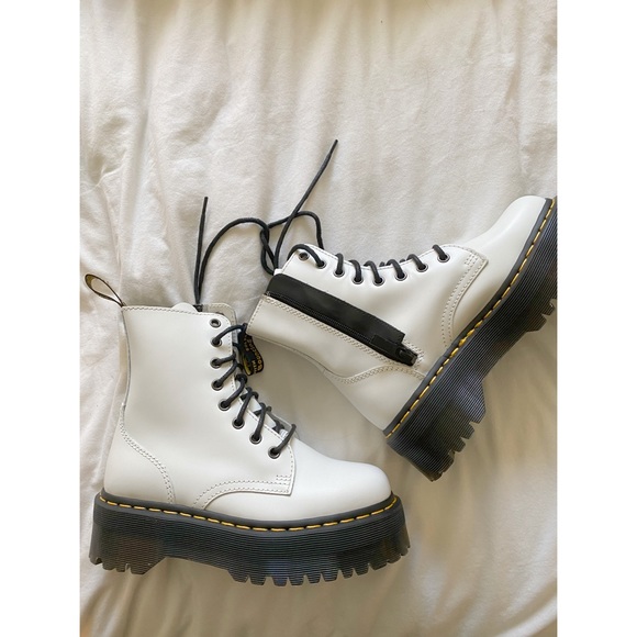 Dr. Martens Jadon White Leather 8-Eye Platform Boot - Picture 5 of 5